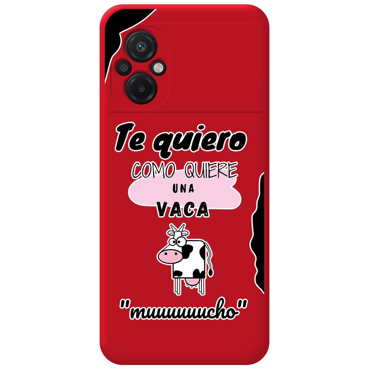 Funda Silicona Líquida Roja para Xiaomi POCO M5 diseño Vaca Dibujos
