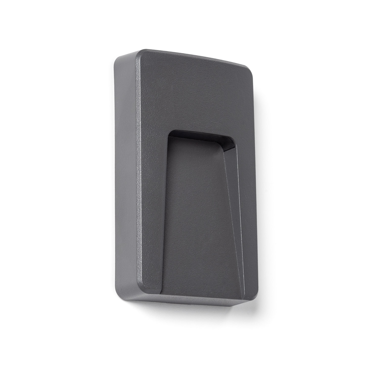 Ledkia Baliza Exterior LED 3W Superficie Pared Rectangular Antracita Joy 3000K Blanco Cálido