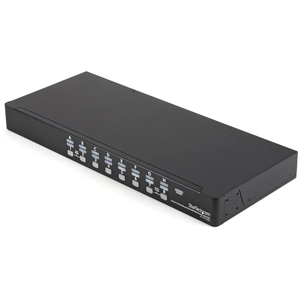 HUB Switch puertos 2 puertos USB 2.0 para consola; 16 conexiones VGA HD15 para host StarTech SV1631DUSBUK  | 16 puertos KVM USB integrados, Negro