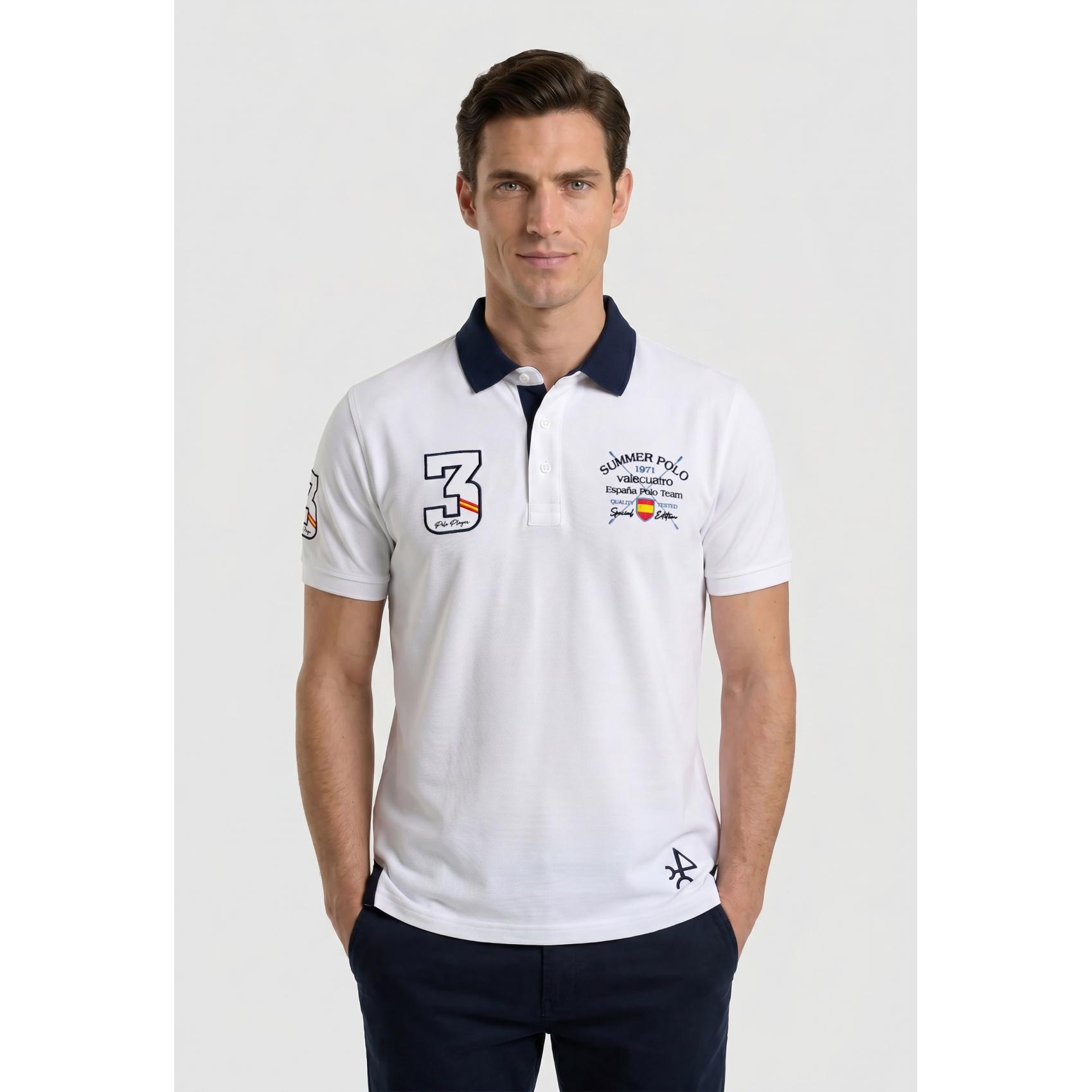 Polo Valecuatro España Team bordado blanco