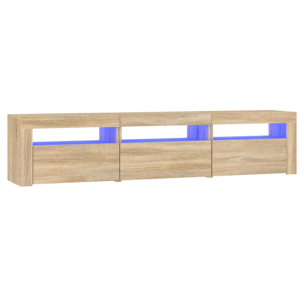 vidaXL Mueble de TV con luces LED 180x35x40 cm, Mueble de Salon, Mueble TV, Mueble TV salon, Mesa de TV, Mueble tele