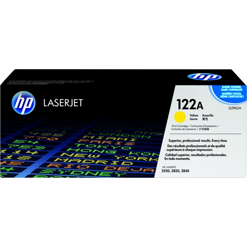 HP - 122A Yellow Original LaserJet Toner Cartridge cartucho de tóner 1 pieza(s) Amarillo Q3962A