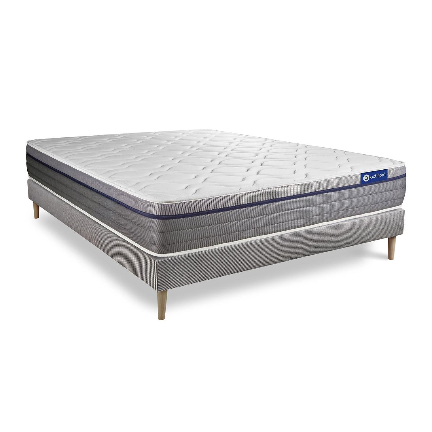 Pack colchón Actilatex zen 140x190cm + Somier, Látex y espuma viscoelástica, 7 zonas de confort