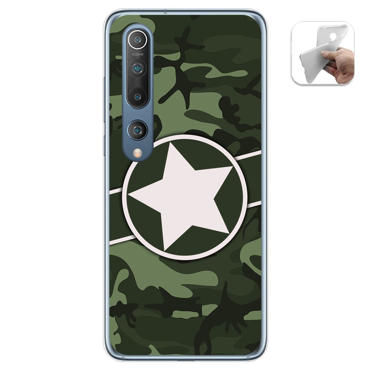 Tumundosmartphone Funda Gel Tpu para Xiaomi Mi 10 / Mi 10 Pro diseño Camuflaje 01 Dibujos