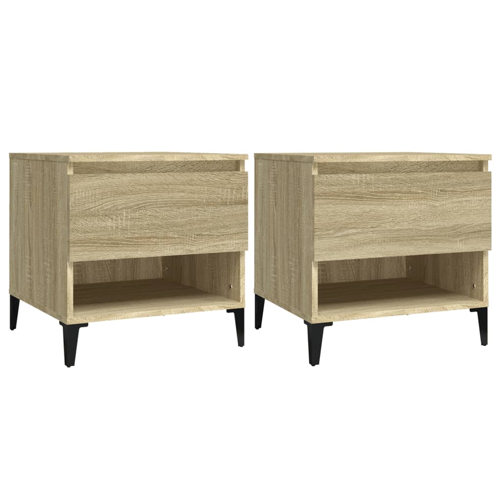 vidaXL Mesas auxiliares 2 uds madera roble Sonoma 50x46x50 cm