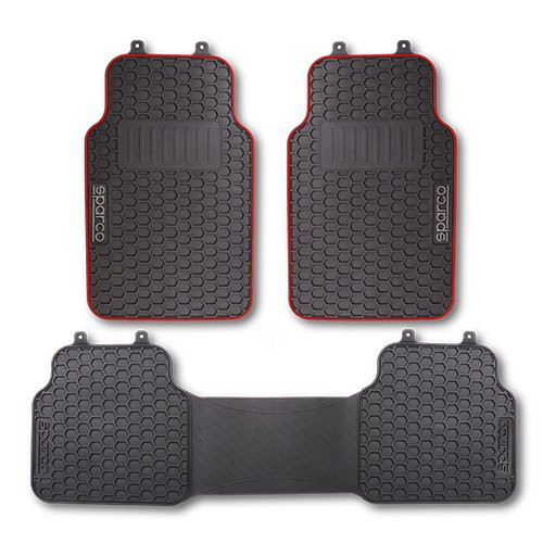 ALFOMBRA F500 NEGRO/ROJO PVC SPARCO 3 PIEZAS CS4