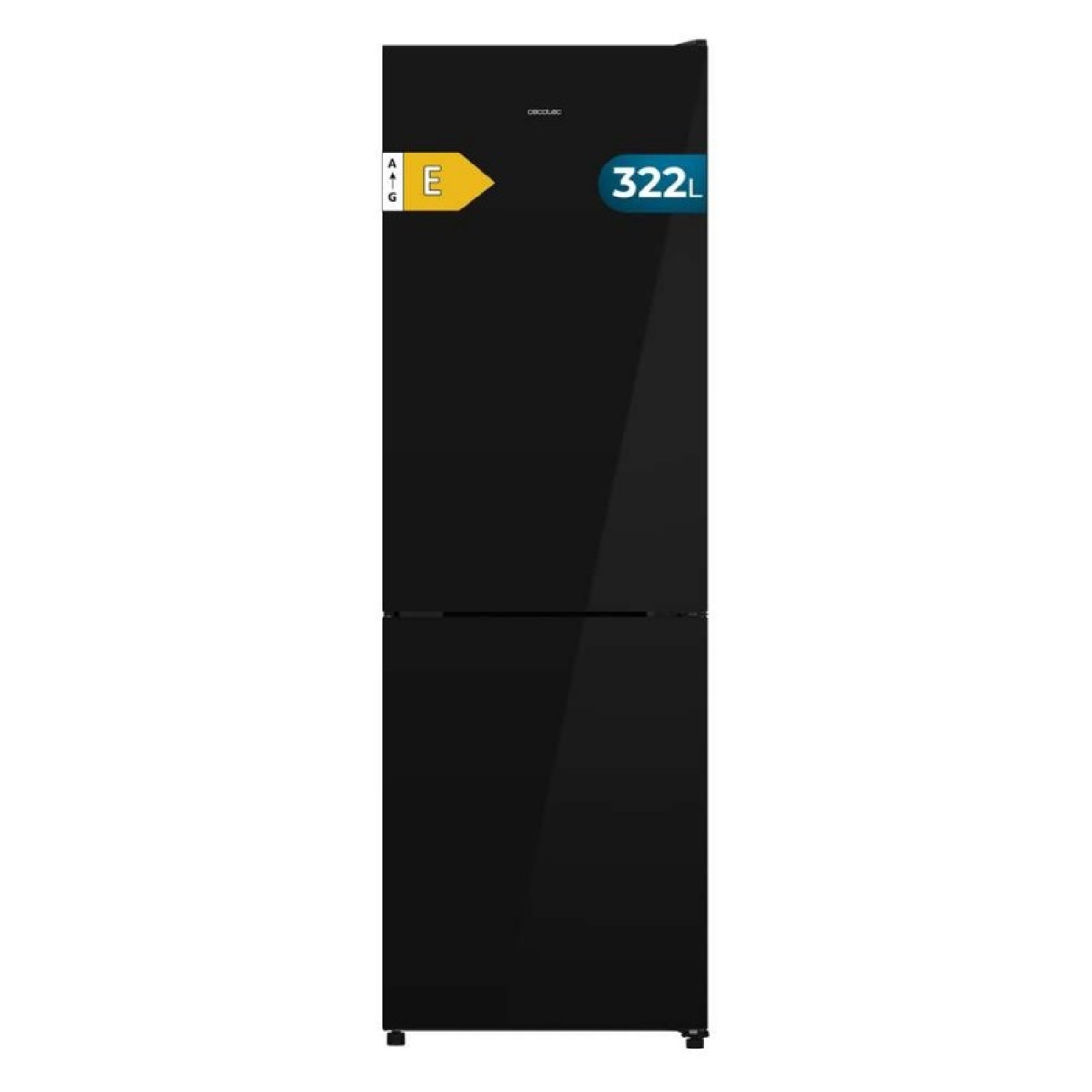 Cecotec Frigorífico Combi Total No Frost de 322L Bolero CoolMarket Combi 322i Black Glass E. Alto 185,5cm, 59,5cm de Ancho