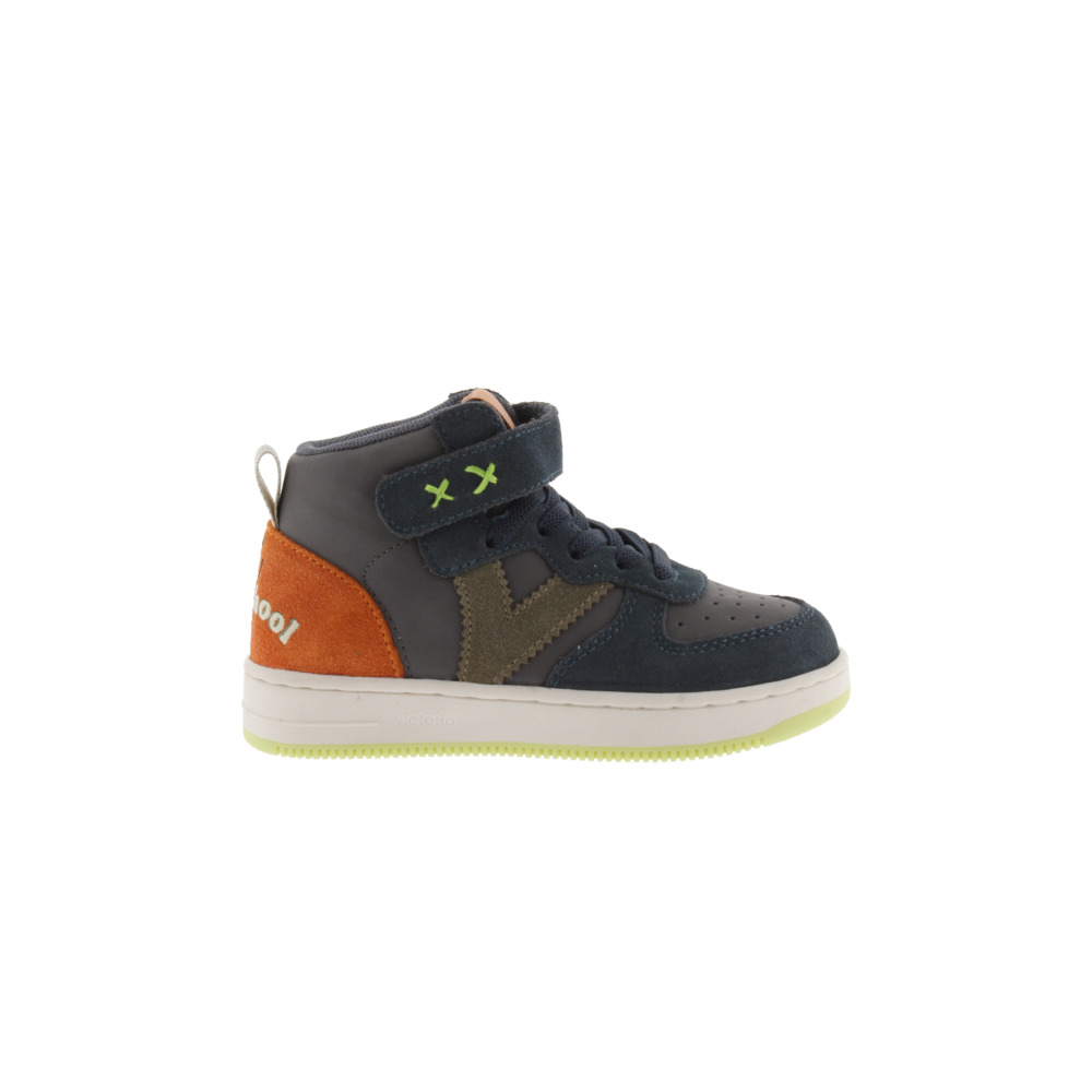 Victoria Tiempo Zapatillas abotinadas de efecto piel con piezas de serraje y tira adherente 1124122
