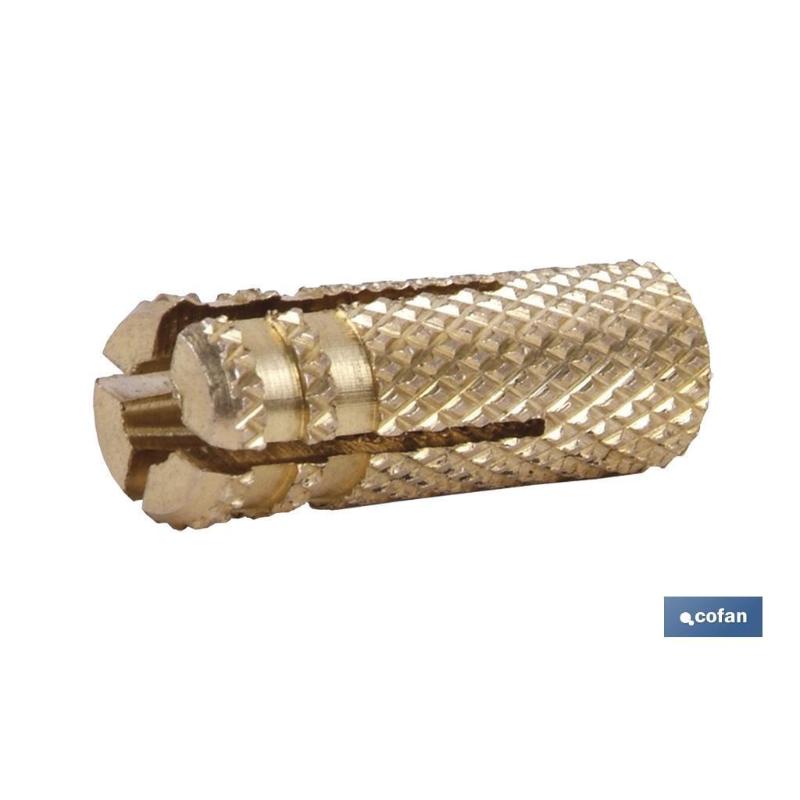 Taco de laton m-12   caja 50 unid.