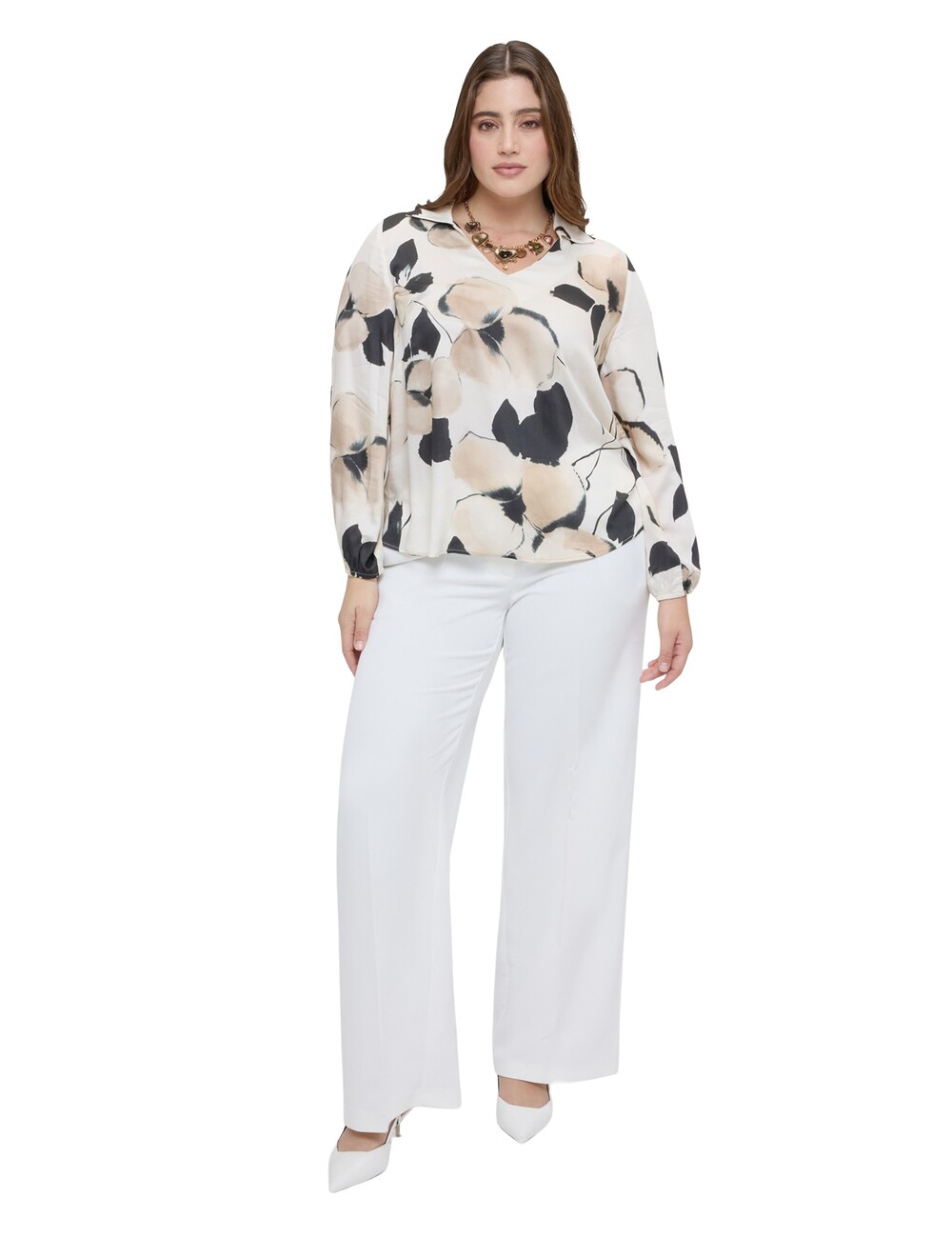 Fiorella Rubino - Blusa de raso con estampado floral