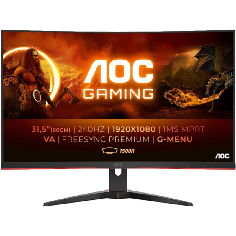 Monitor Curvo AOC C32G2ZE/BK 31.5" LED FullHD 240Hz FreeSync Premium