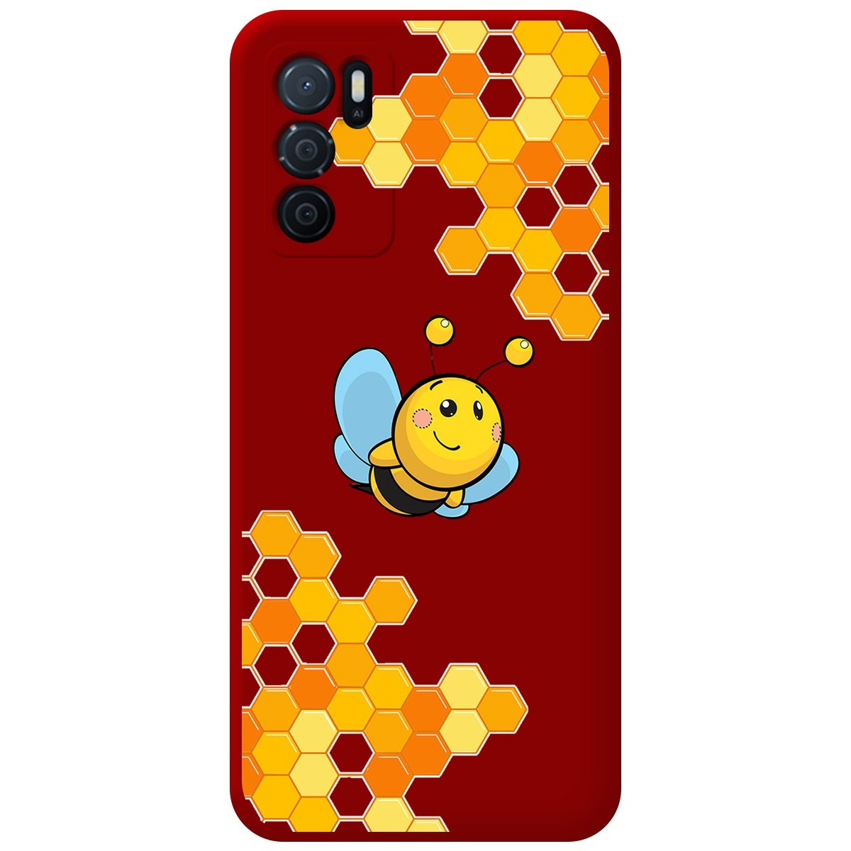 Funda Silicona Líquida Roja para Oppo A54s diseño Abeja Dibujos