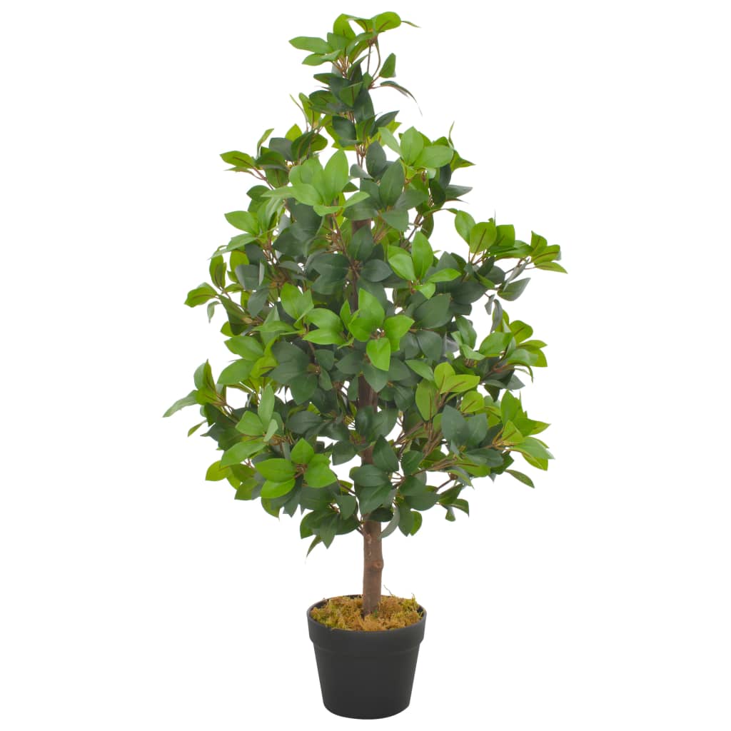 vidaXL Planta Artificial Árbol Laurel Decorativa Plástico Verde Maceta Dimensiones 40 cm (315 hojas),  120 cm (1350 hojas),  90 cm (885 hojas) y mas