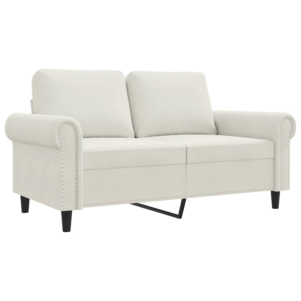 vidaXL Sofá de 2 plazas terciopelo color crema 120 cm