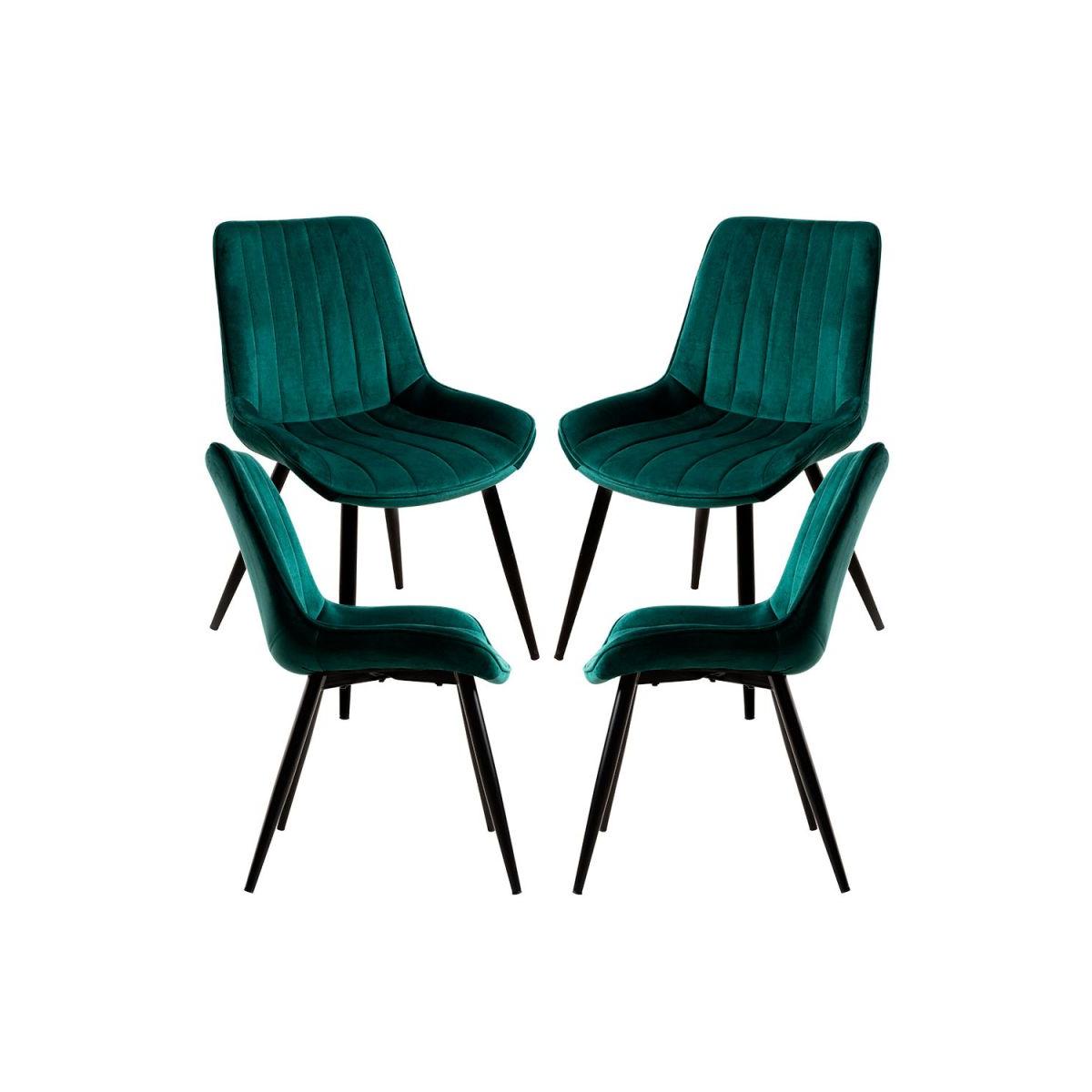 Regalos Miguel - Packs Sillas Comedor - Pack 4 Sillas Lene Terciopelo - Verde