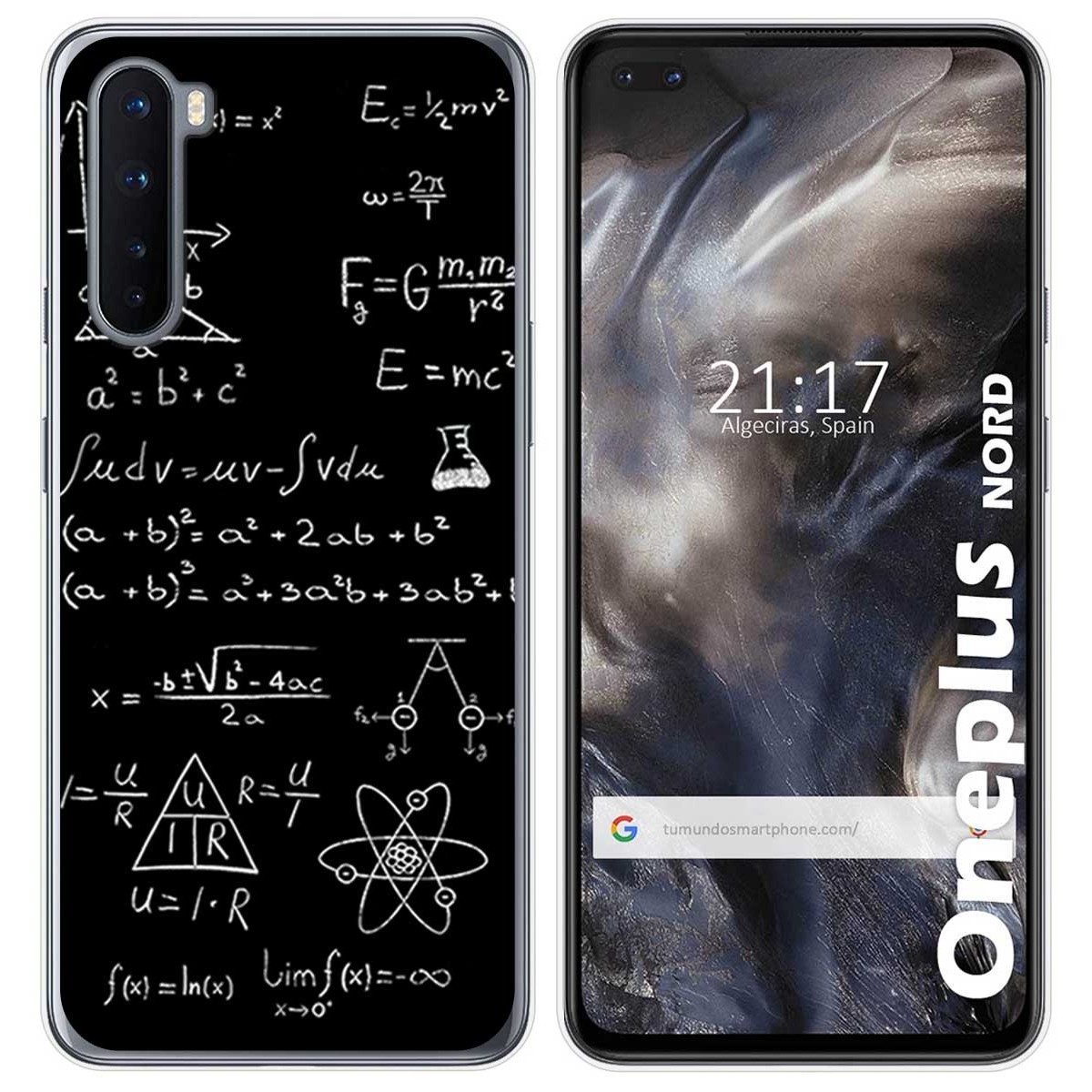 Tumundosmartphone Funda Gel Tpu para OnePlus Nord diseño Formulas Dibujos