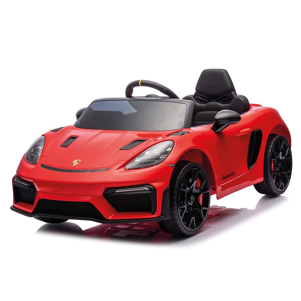 Coche Eléctrico Niños 3-5 Años Spyder a Batería de 12V | Luces LED | Sonidos | MP3 | USB | Mando Control Remoto | Velocidad 6 km/h | Ruedas con Bandas de Goma | Licencia Oficial de Marca | Rojo - INJUSA