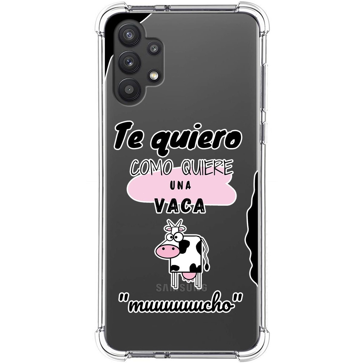 Tumundosmartphone Funda Silicona Antigolpes para Samsung Galaxy A32 5G diseño Vaca Dibujos