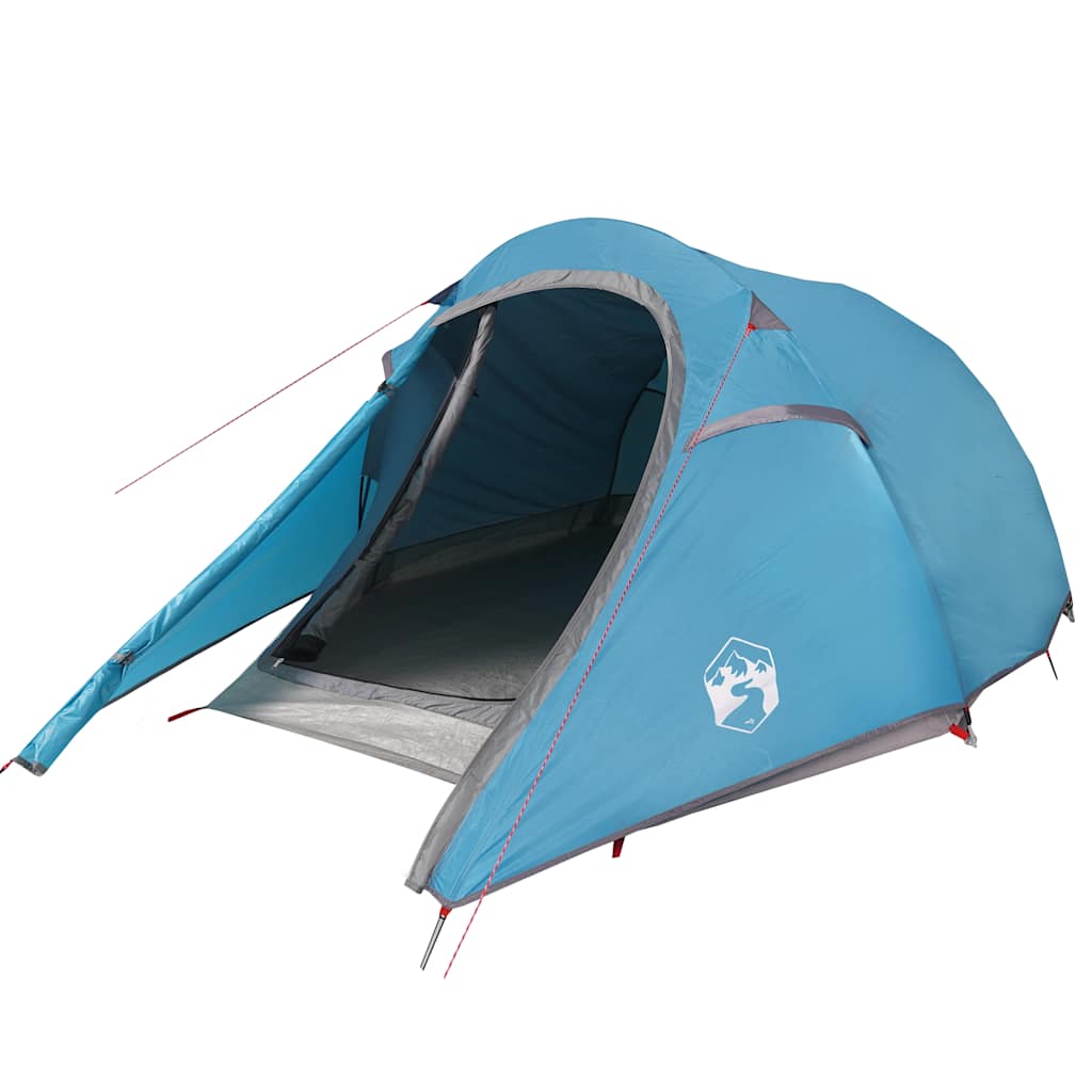 vidaXL Tienda de camping con túnel 3 personas impermeable Color Blanco opaco,  Gris y naranja,  Azul y mas