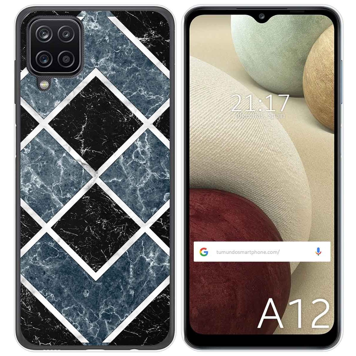 Tumundosmartphone Funda Gel Tpu para Samsung Galaxy A12 / M12 diseño Mármol 06 Dibujos