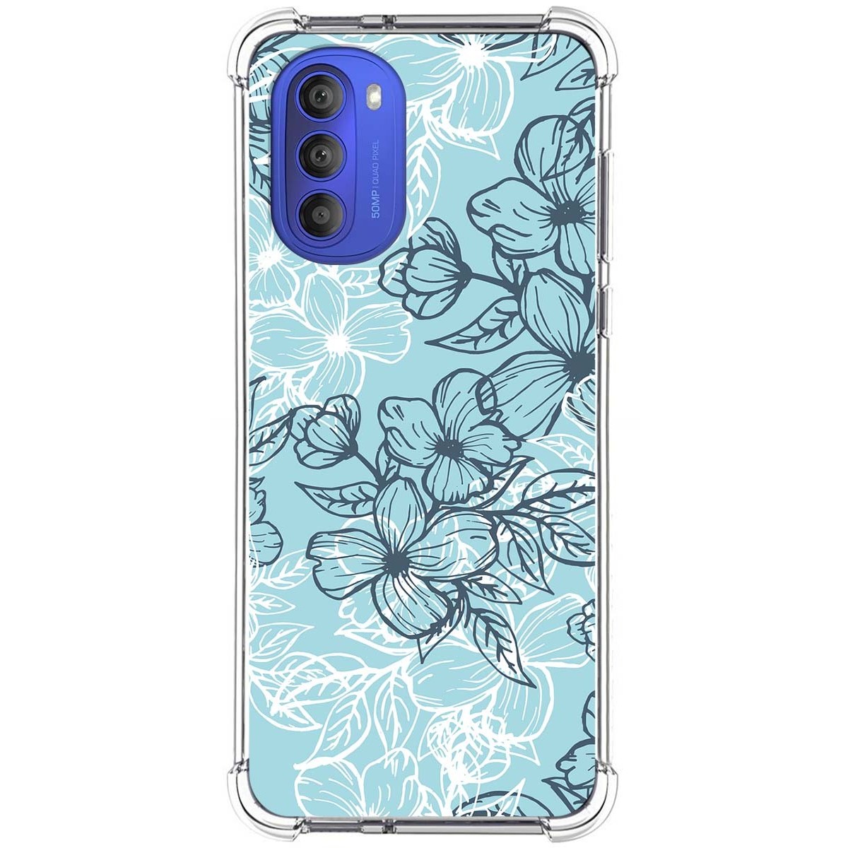 Funda Silicona Antigolpes para Motorola Moto G51 diseño Flores 03 Dibujos