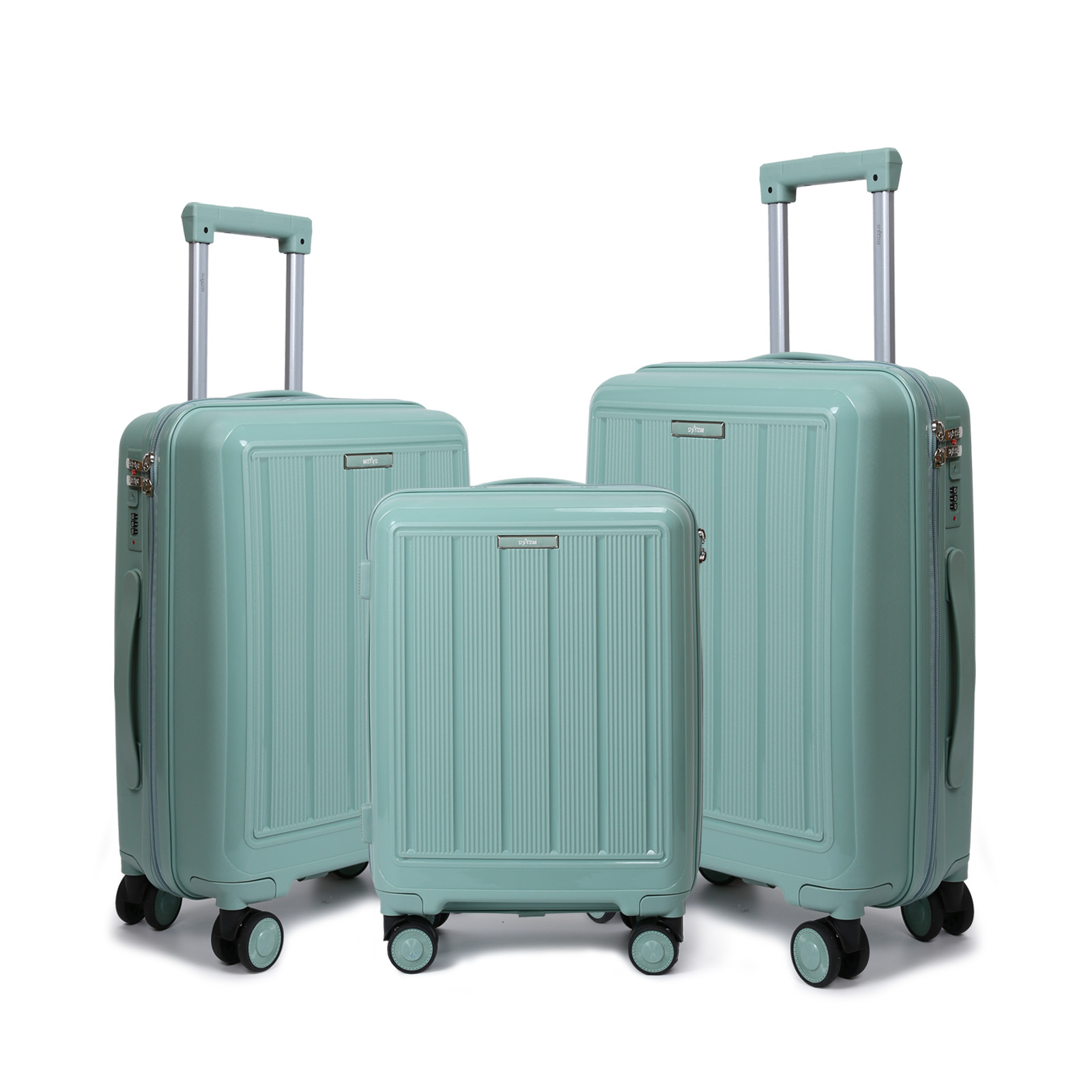 S7 STAR Juego de 3 piezas Cabina de Viaje, Equipaje de Mano,Maleta de Cabina Rígida Polipropileno. Equipaje Elegante Ligero de Moda,4 Ruedas Dobles 360° y Cierre de Combinación, Maletas de Viaje Pequeñas y Grandes Ligeras ﻿