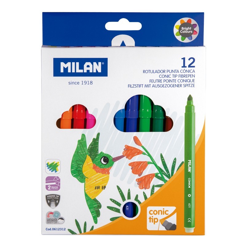 Milan - 0612312 rotulador Multicolor 12 pieza(s) 0612312