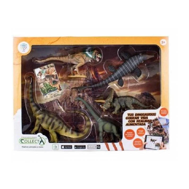 DEQUBE Set 5 Dinos Realidad Virtual - Figuras de Dinosaurios Educativas para Niños