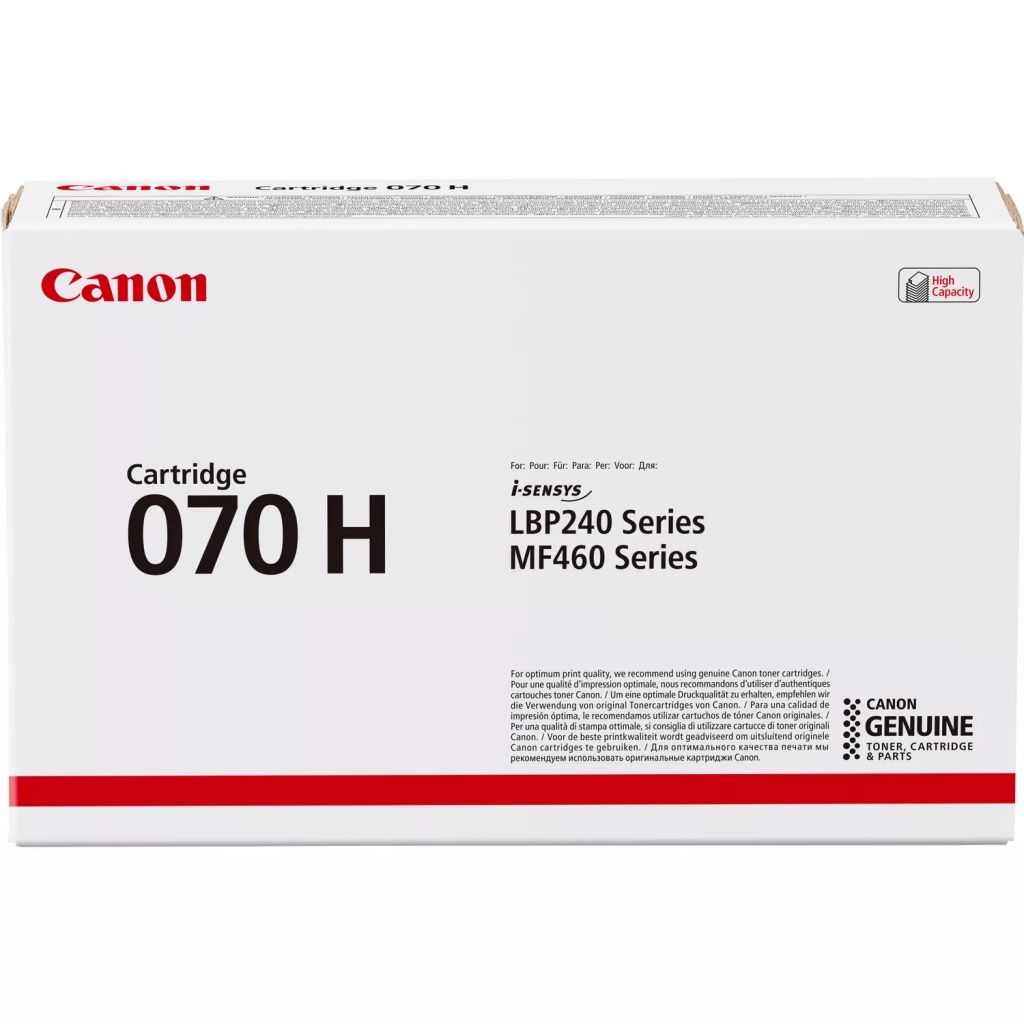 Canon - Tóner 070H negro para impresoras láser i-SENSYS LBP243dw y MF461dw, alta capacidad de 10.200 páginas A4 al 5% de cobertura