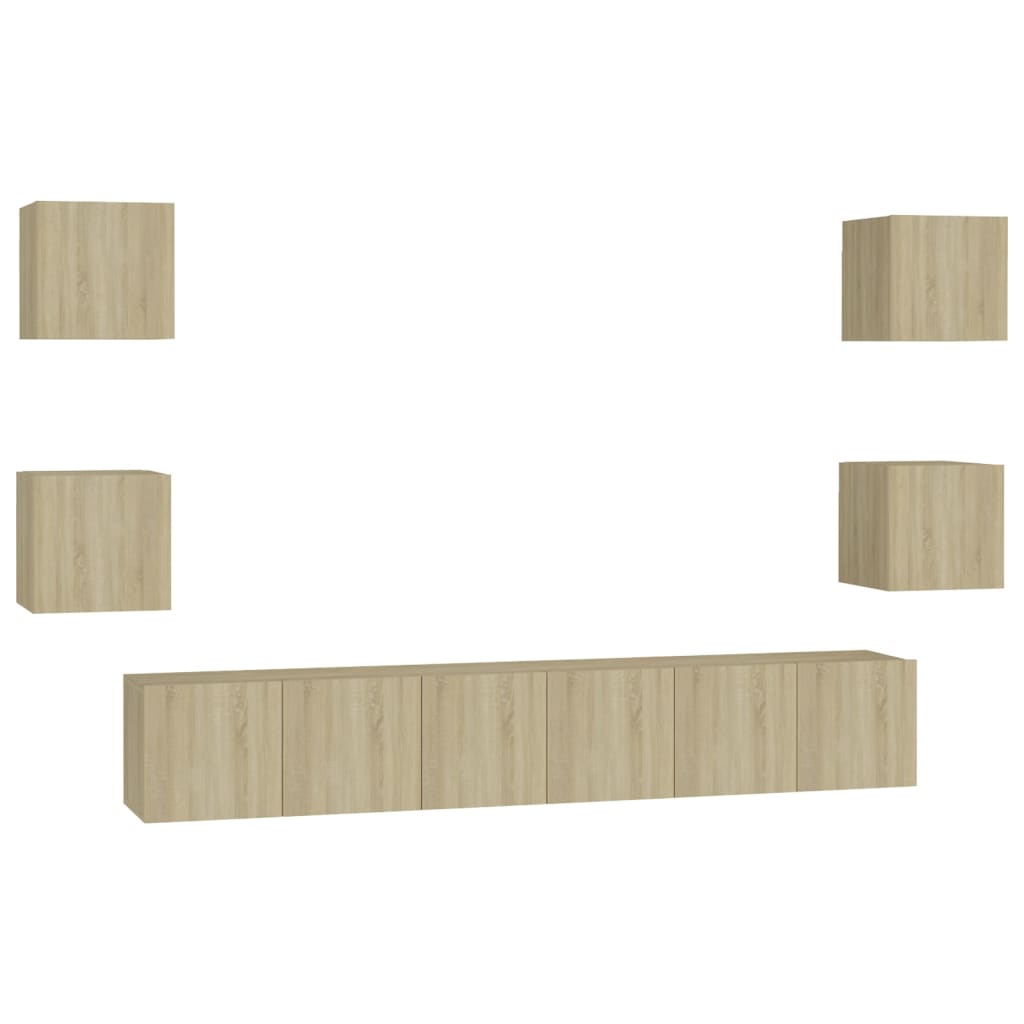 vidaXL Set de muebles de salón TV 7 piezas madera de ingeniería 60x30x30 cm, Mueble de Salon, Mueble TV, Mueble TV salon, Mesa de TV, Mueble tele