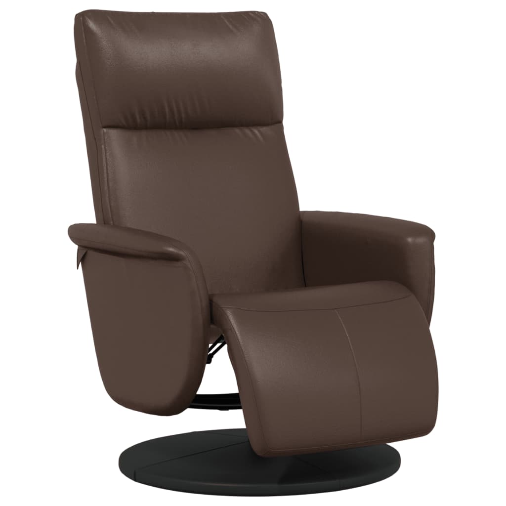 vidaXL Sillón reclinable con reposapiés cuero sintético marrón