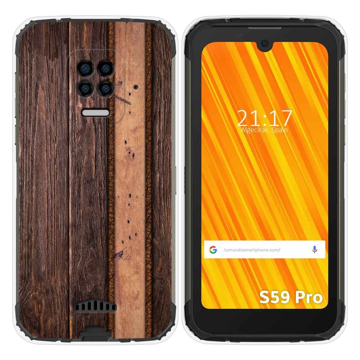 Tumundosmartphone Funda Gel Tpu para Doogee S59 Pro diseño Madera 05 Dibujos