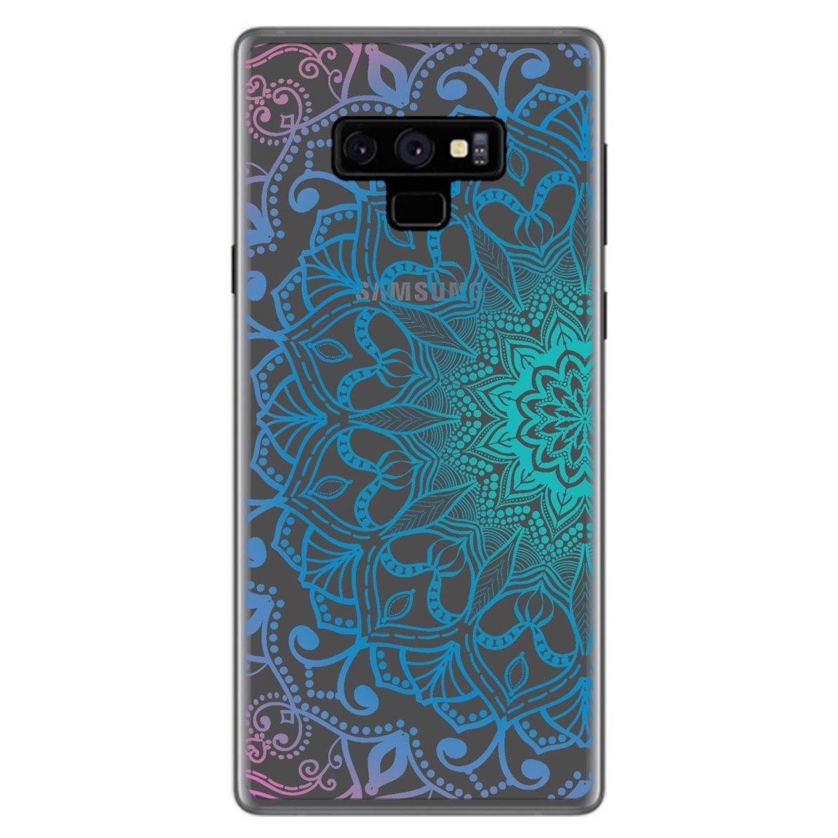 Tumundosmartphone Funda Gel Transparente para Samsung Galaxy Note 9 Diseño Mandala Dibujos