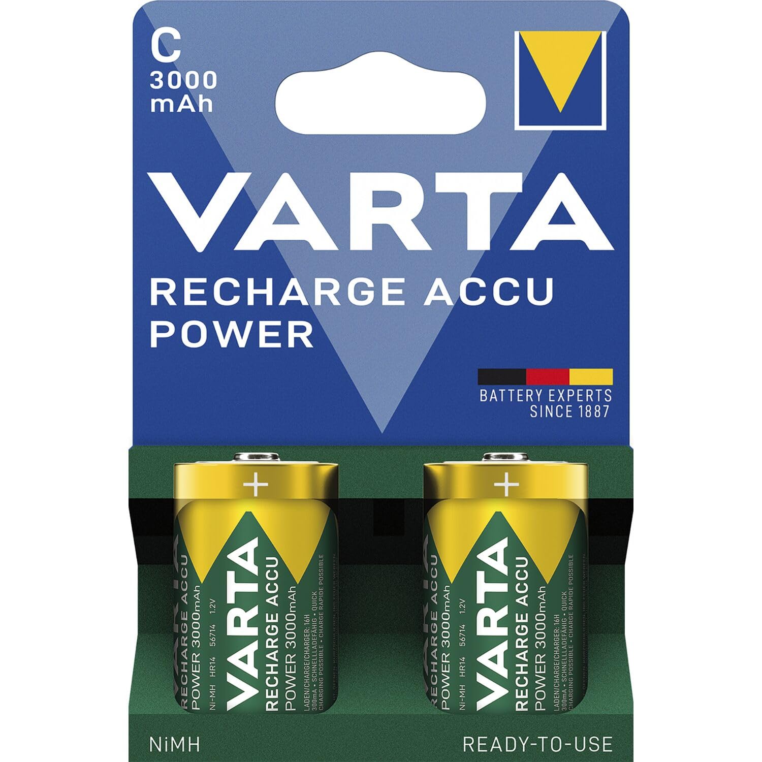 Varta VARTA Recharge Accu Power C 3000 mAh Blister 2 Baby (C)-Akku Alkali-Manganeso 1.5V 2 St.