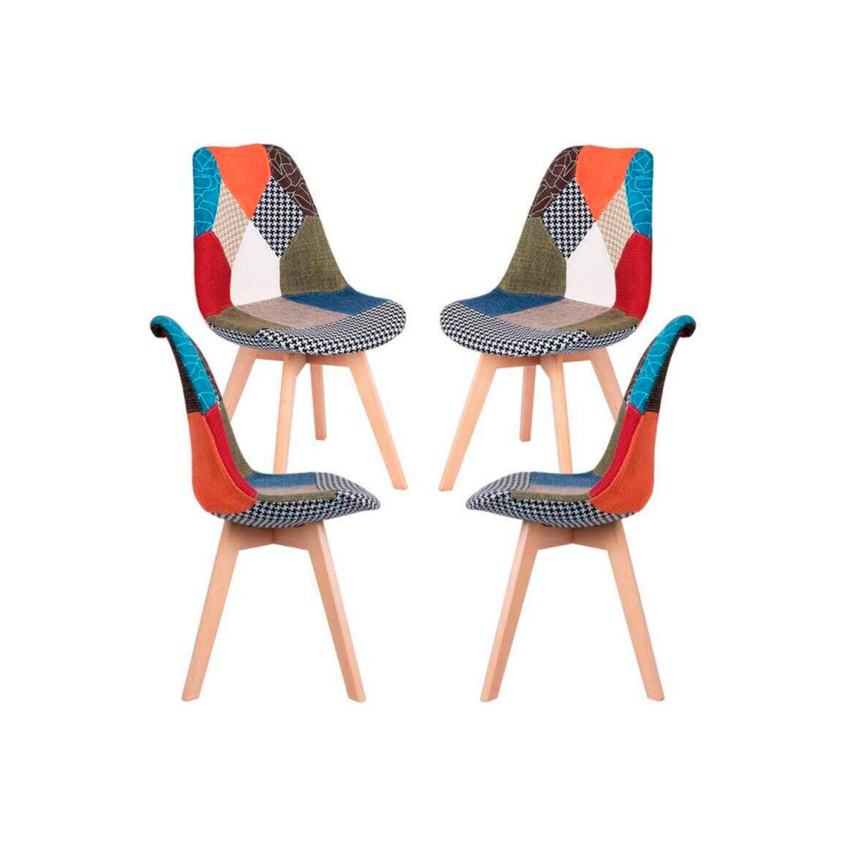 Regalos Miguel - Packs Sillas Comedor - Pack 4 Sillas Synk Patchwork - Patchwork Clear