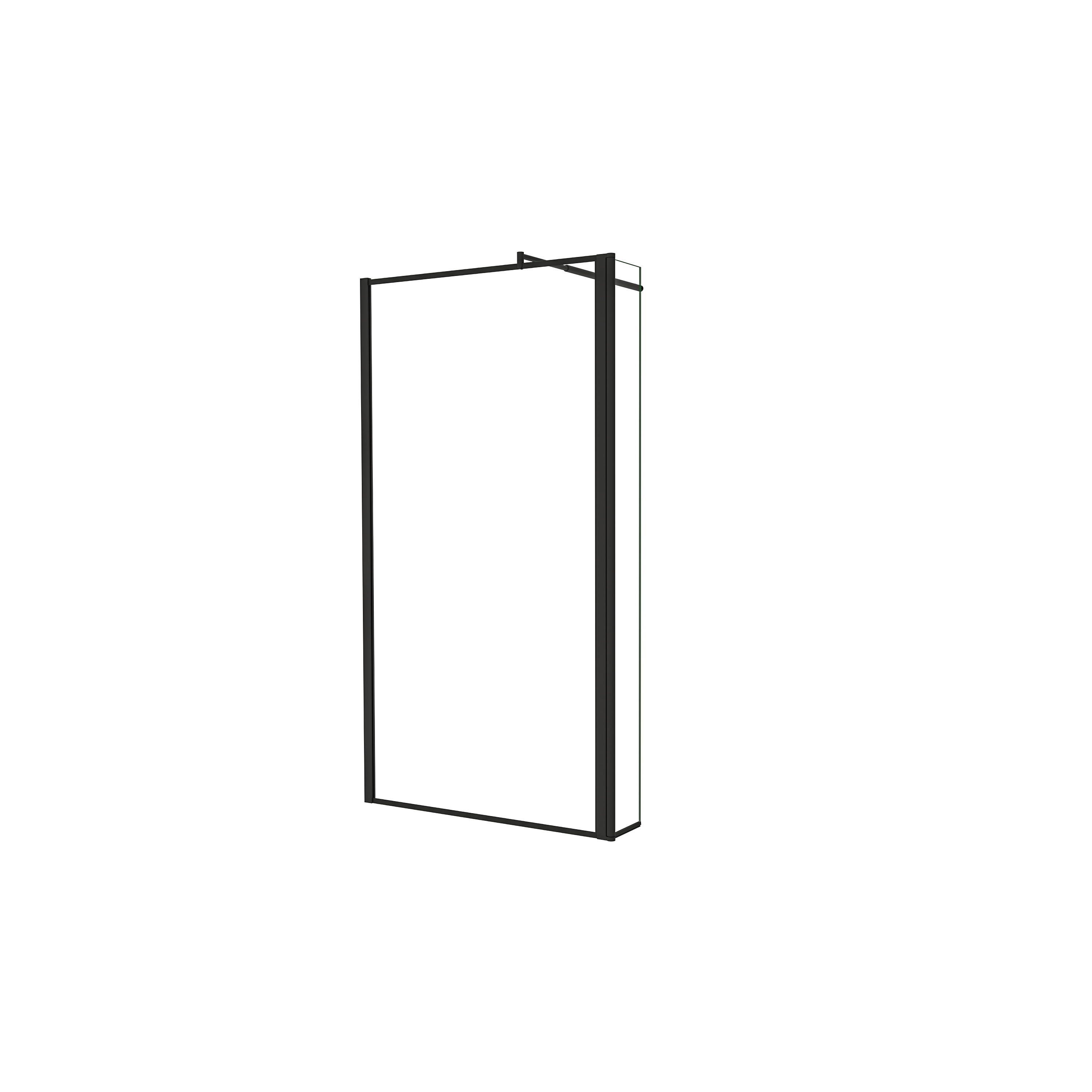 AICA Walkin Mampara Panel de ducha borde de serigrafía negra 2hojas Vidrio 8mm Antical con Barra Negra 70-120cm Tamaño[(83.9-85.9)+30]x200cm