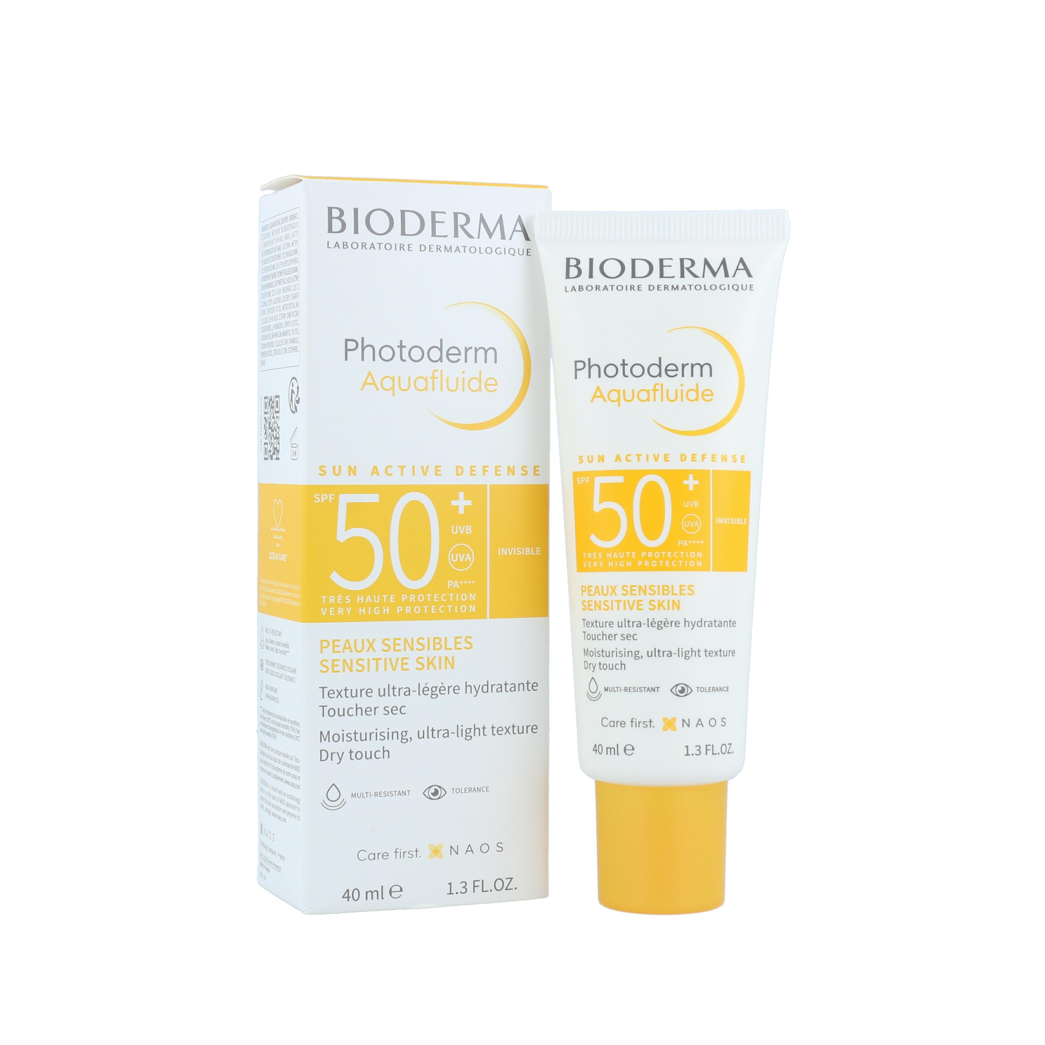 Protección Solar AquaFluide Incoloro SPF 50+ Photoderm 40 ml de crema  Bioderma