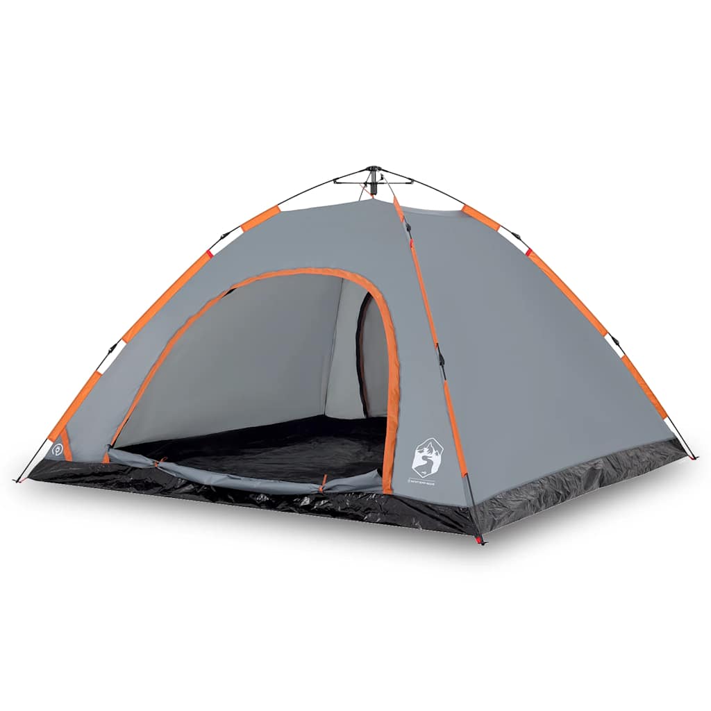 vidaXL Tienda de campaña 5 personas apertura rápida gris y naranja
