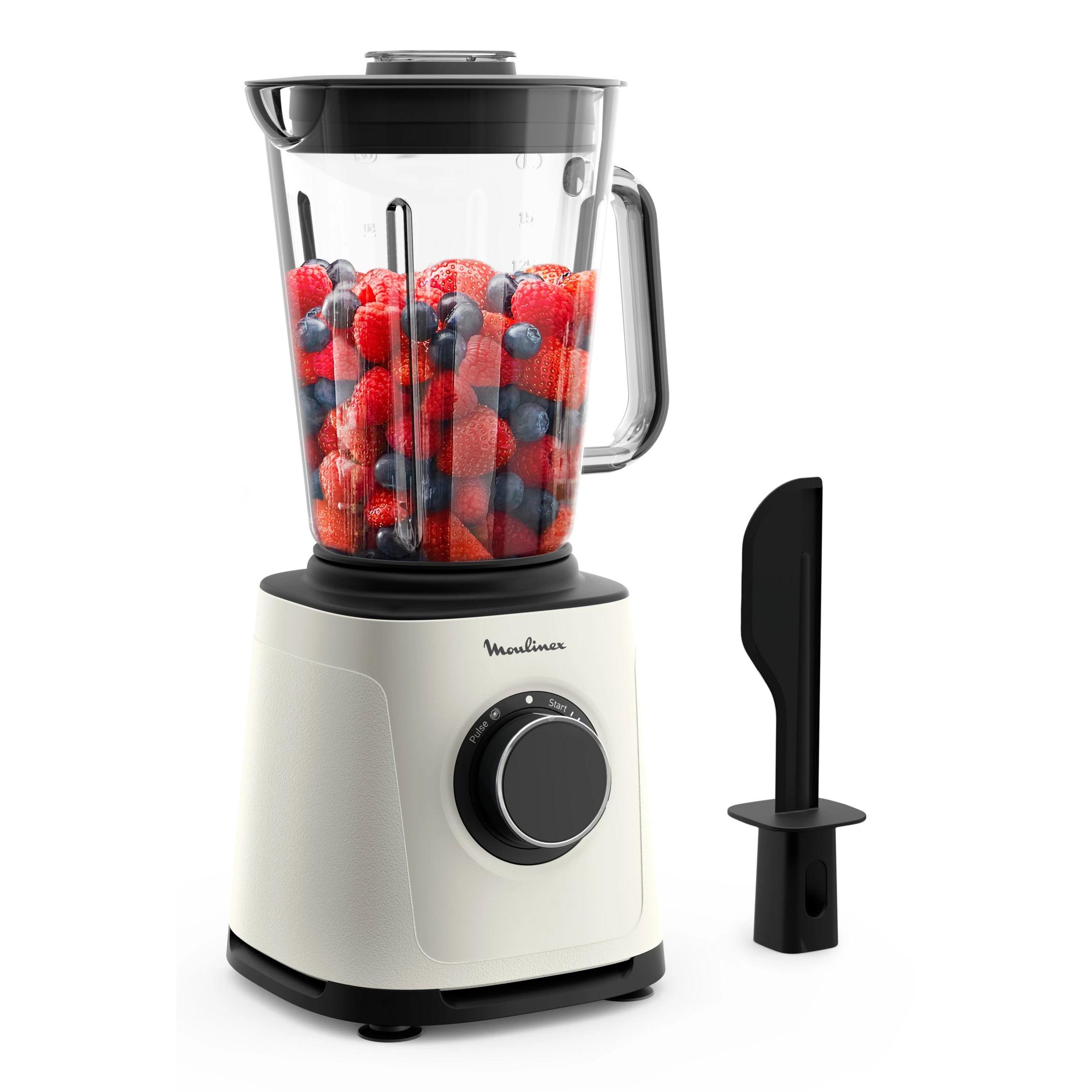 Moulinex - Batidora de vaso LM771AF0 PerfectMix Essential de 1200 W, jarra de 2 L, blanco, para smoothies y sopas homogéneas