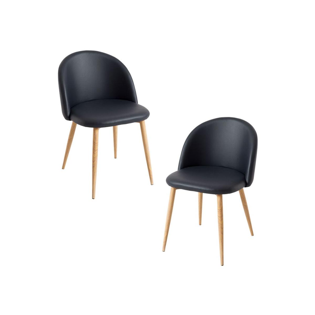 Regalos Miguel - Packs Sillas Comedor - Pack 2 Sillas Vint Polipiel - Negro