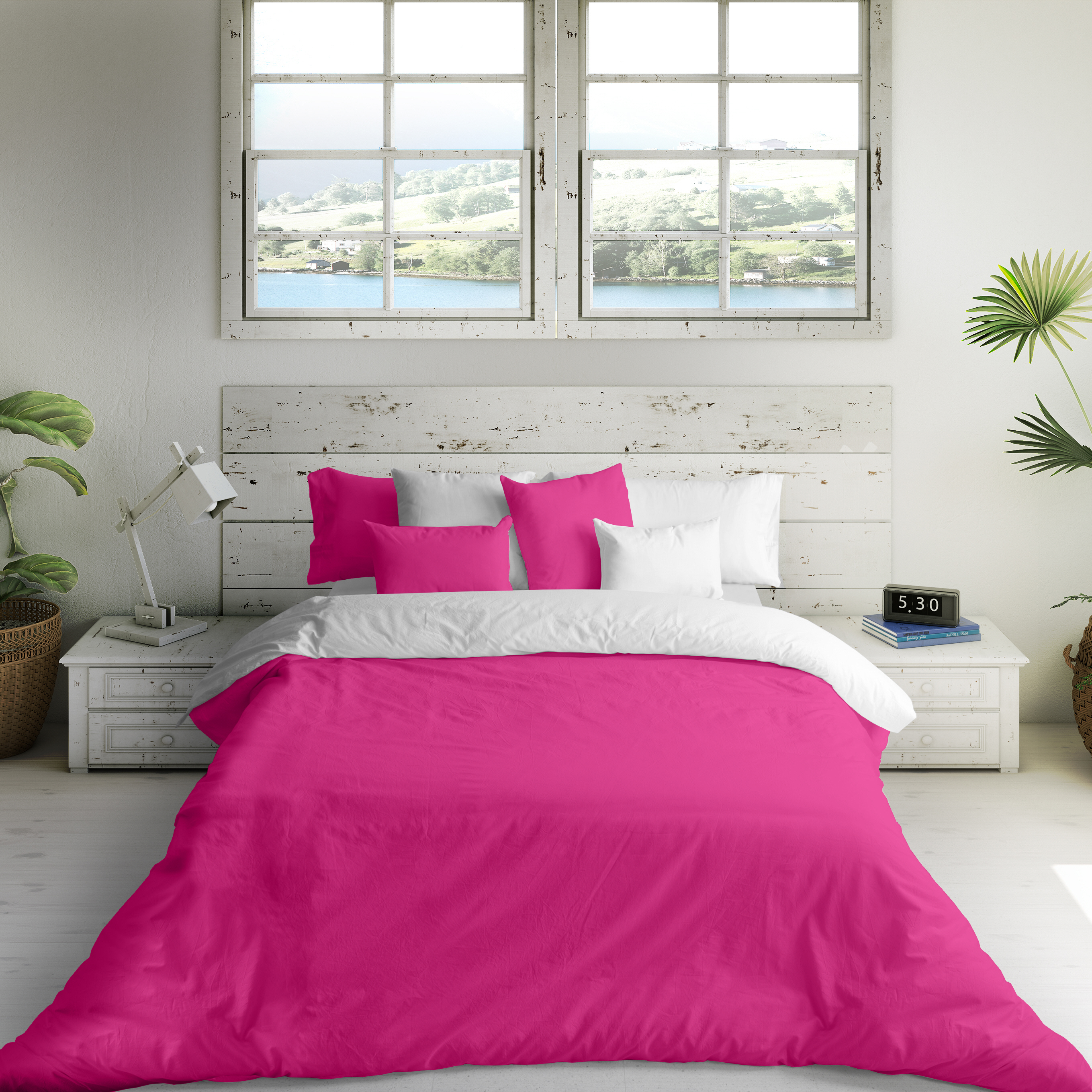 NATURALS - Funda Nórdica Lisa Bicolor Reversible - Algodón Extra Suave - 144 Hilos - Cama 90/105/135/150/180/200 - Fabricado en España