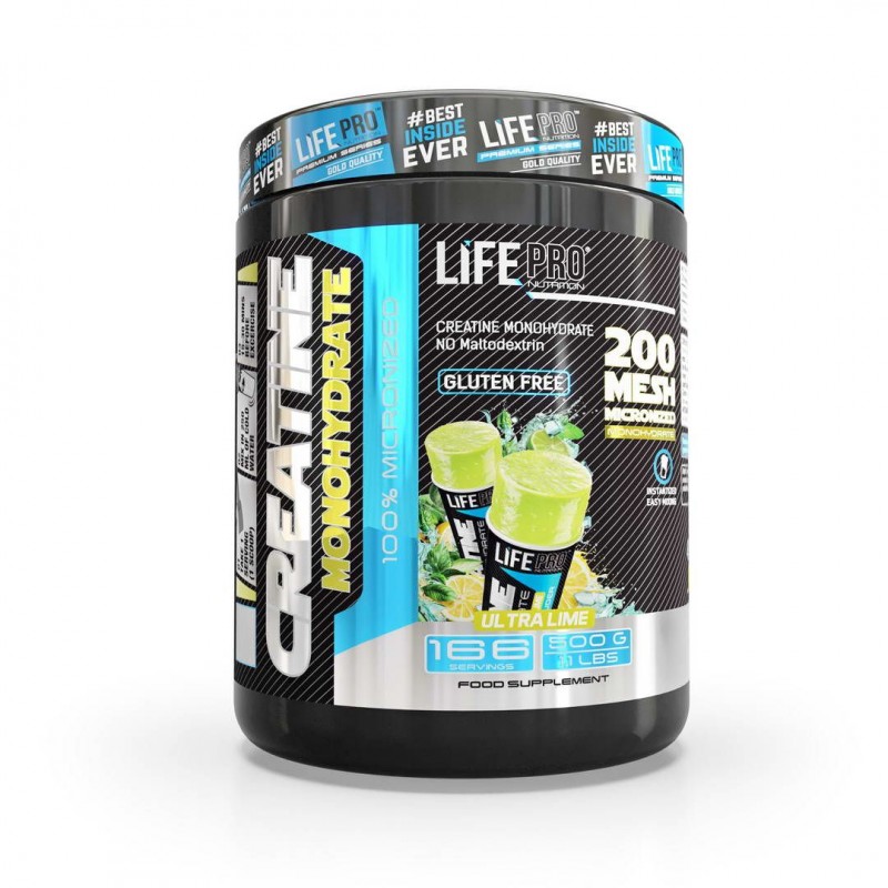 LIFE PRO NUTRITION CREATINE MONOHYDRATE 200MESH 500G - Creatina Monohidrato Microfiltrada - Sabores