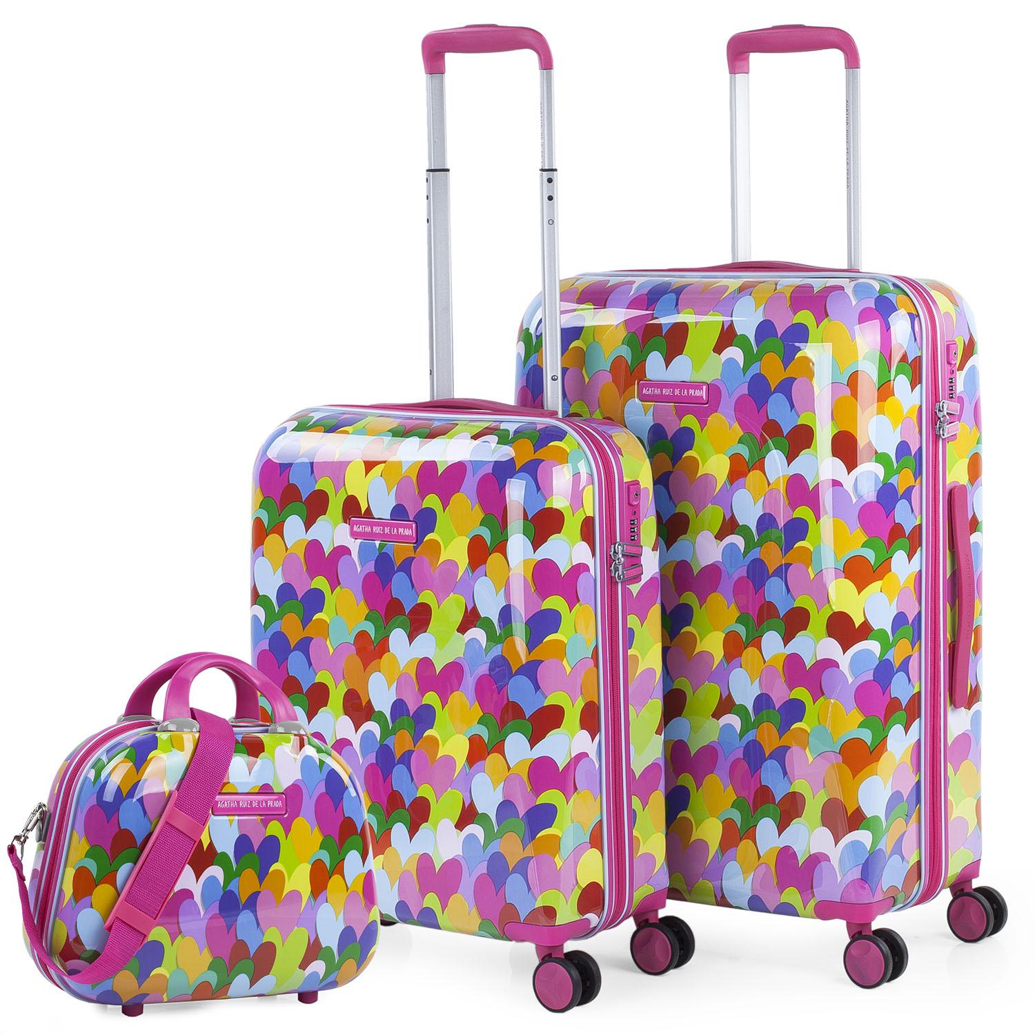 Agatha Ruiz De La Prada - Juego Maletas De Viaje - Maleta Mediana Y Maleta De Cabina - Maleta Infantil Niña. Set Maletas De Viaje Ligeras - Juego De Maletas. Candado TSA