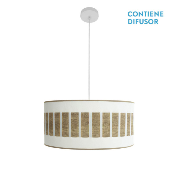 Colgante ivanna 2xe27 blanco/blanco-madera clara regx50x50 cm