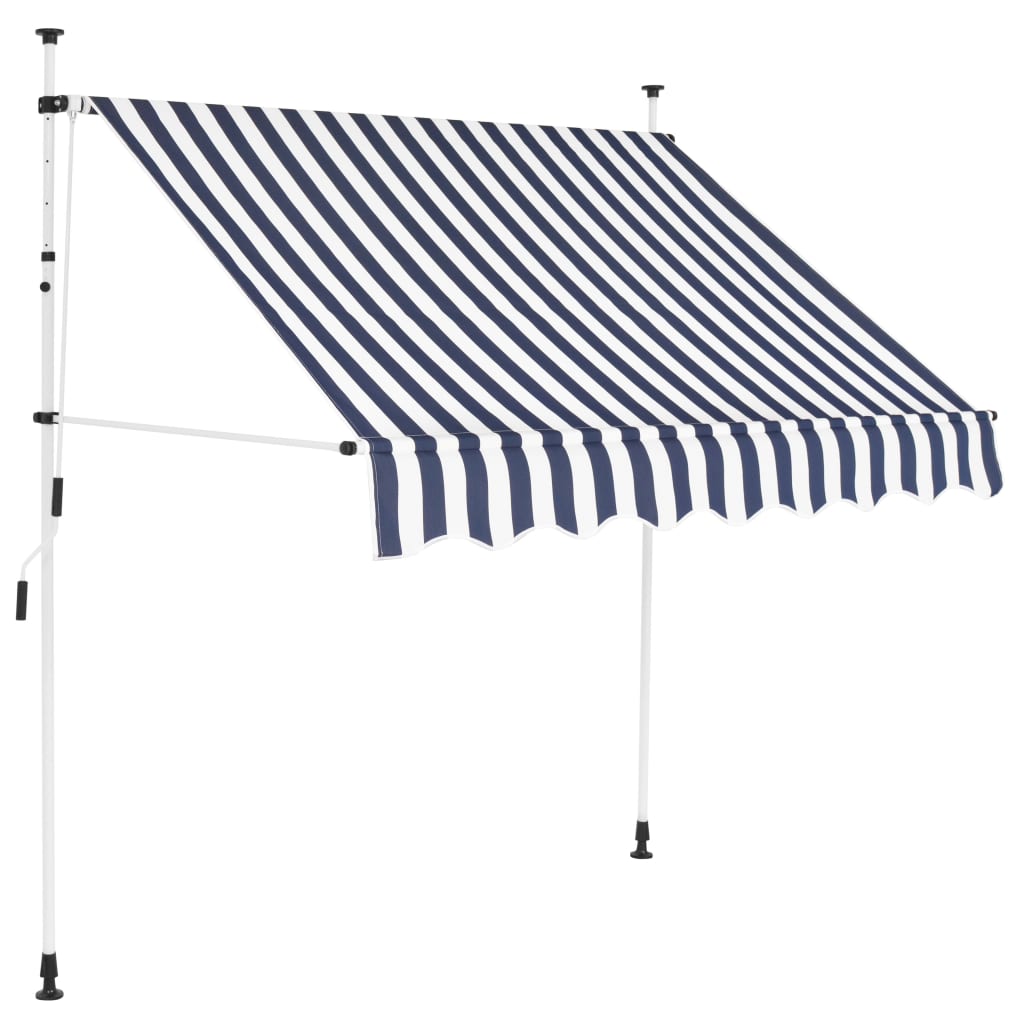 Vidaxl Toldo Manual Retráctil 150 Cm Color Azul y Blanco