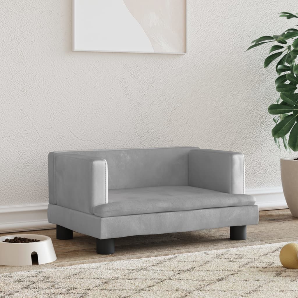 vidaXL Cama para perros de terciopelo 60x40x30 cm sofá para perros Color Azul,  Crema,  Gris claro y mas