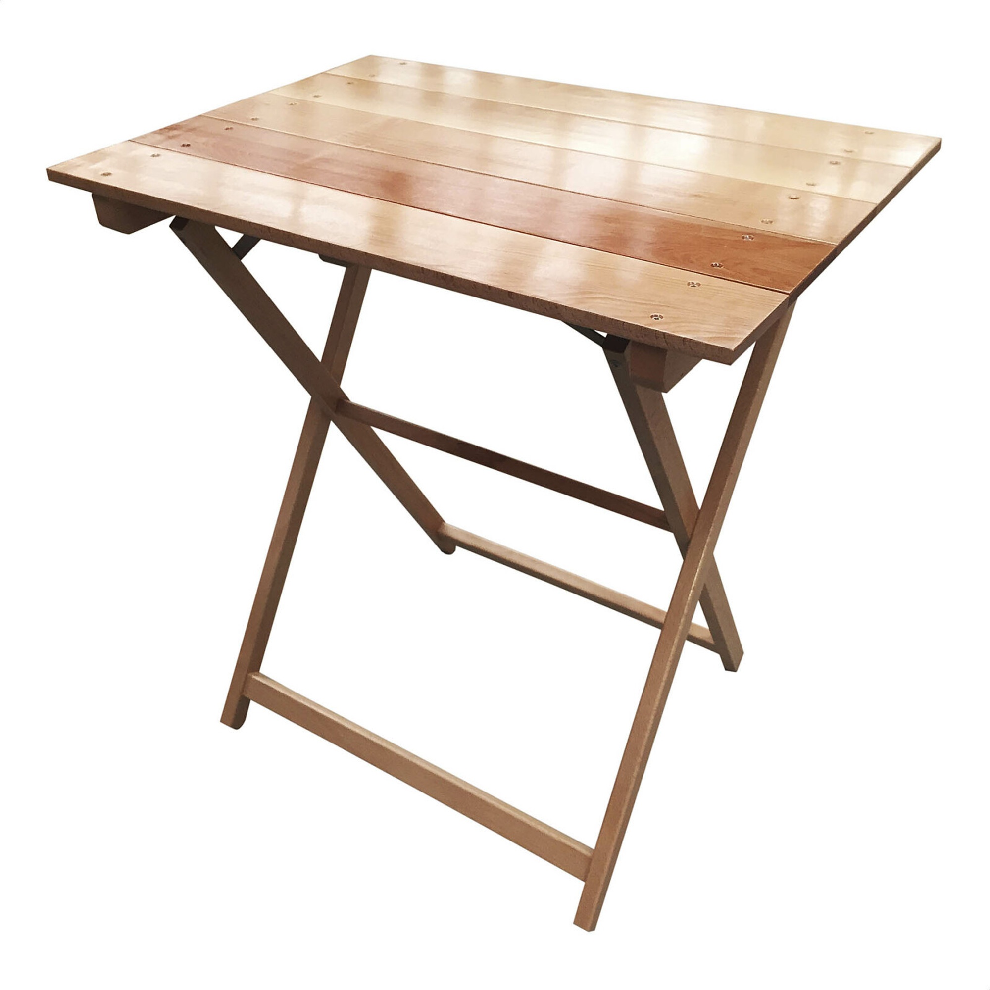 Wellhome Mesa Velador Plegable de Haya Acabado en Barniz 70x70x76 Cm