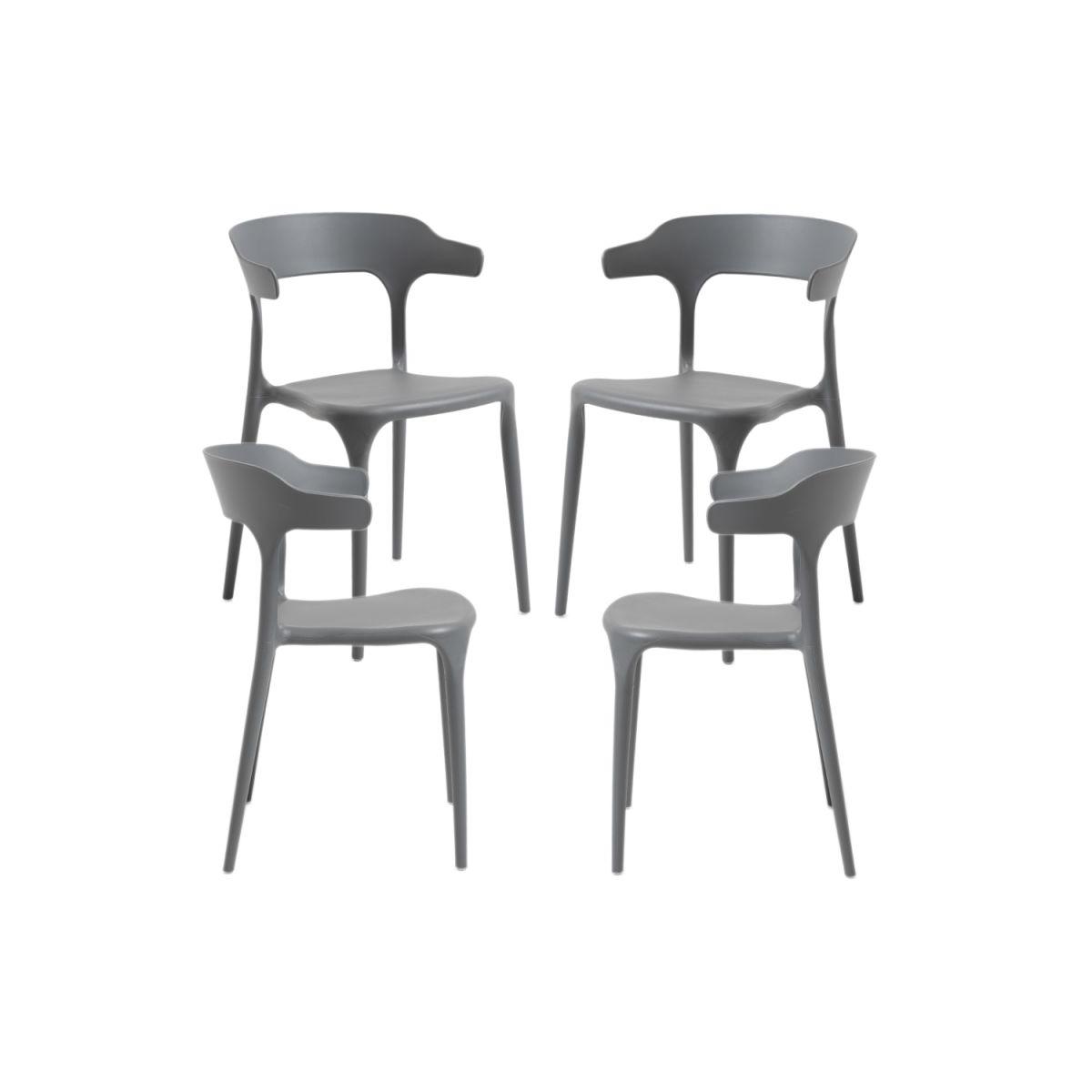 Regalos Miguel - Packs Sillas Jardín - Pack 4 Sillas Teul - Gris oscuro