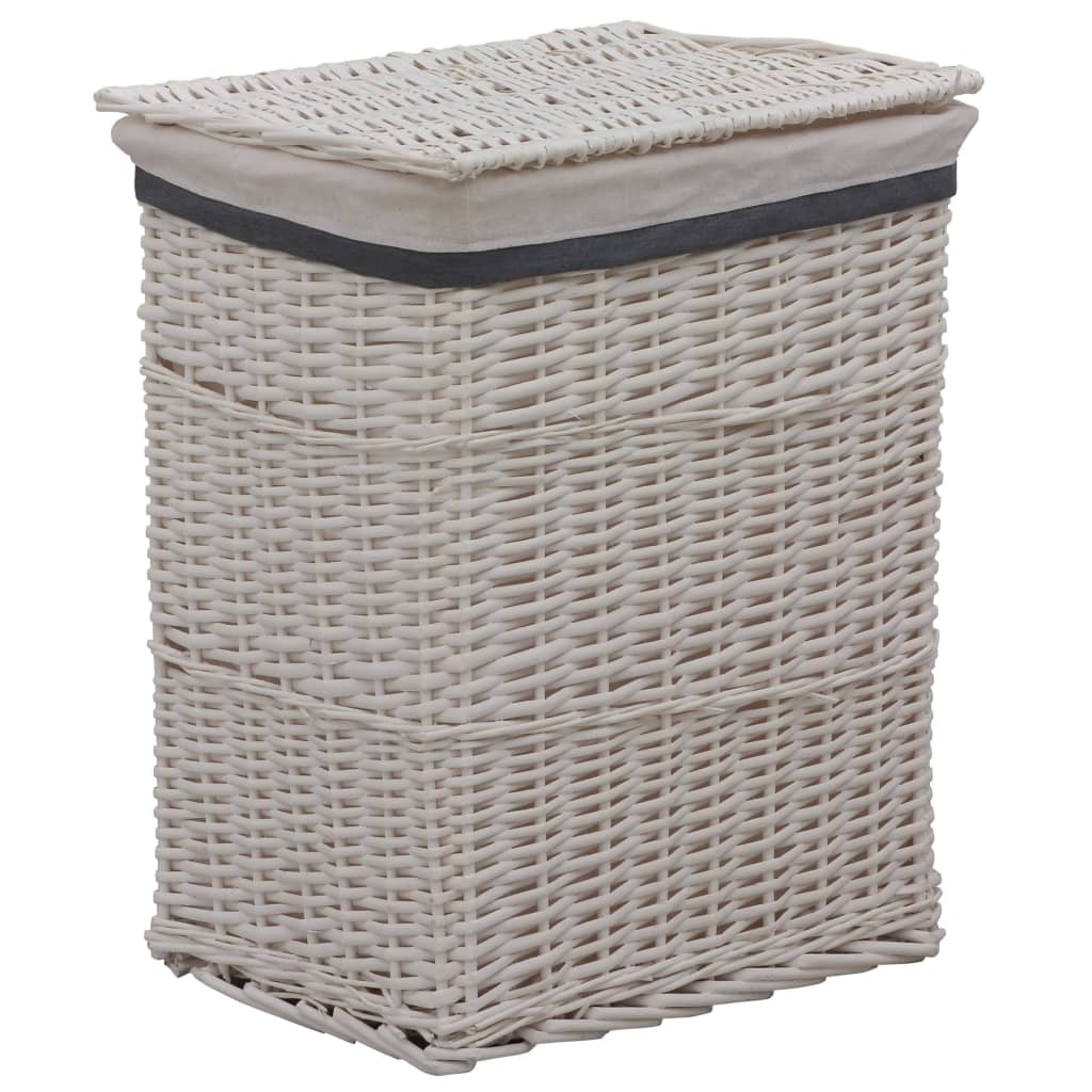 vidaXL Cesto de la ropa sucia de sauce blanco