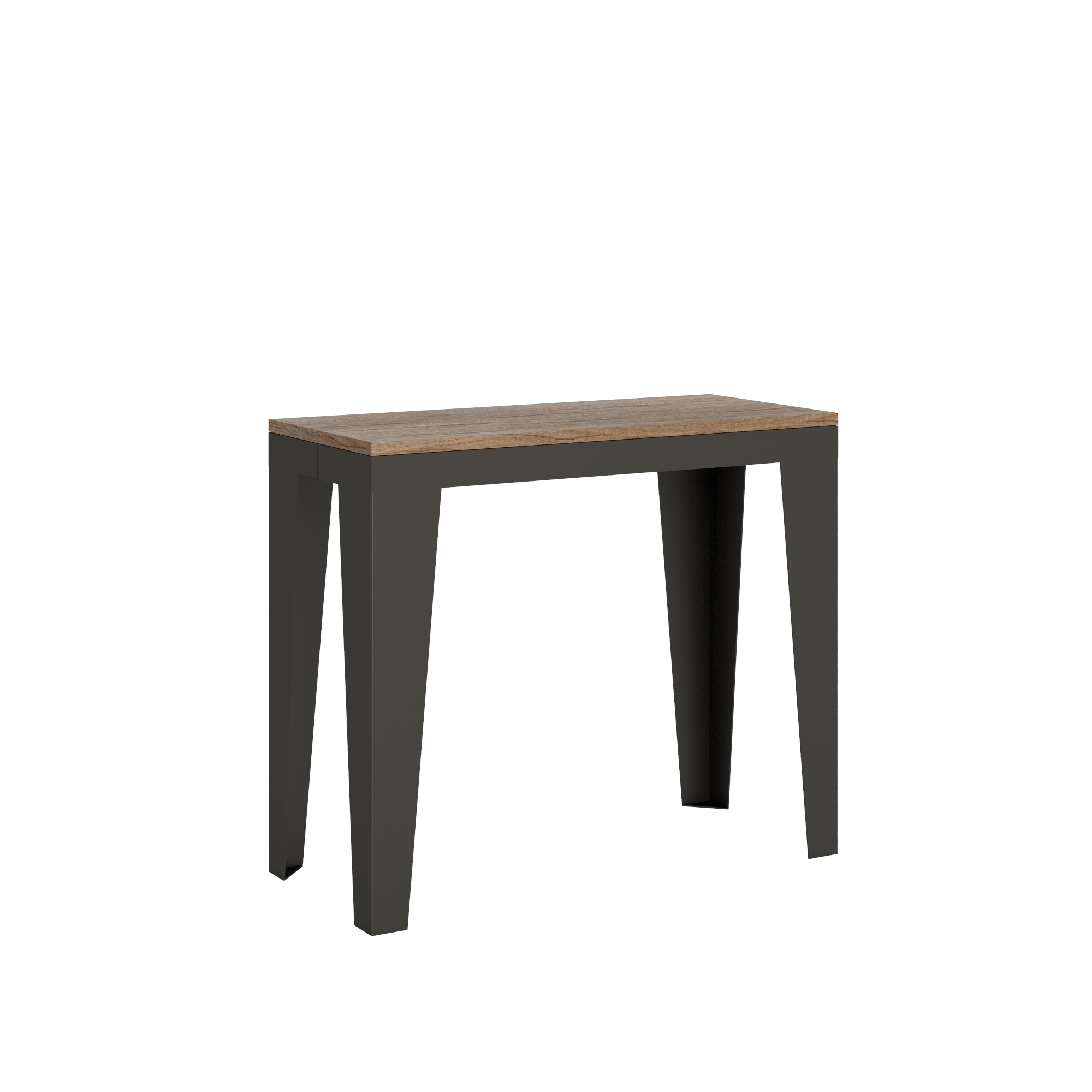 Consola extensible 90x40/196 cm Flame Small Evolution Roble Nature estructura Antracita - Itamoby